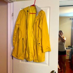 Yellow windbreaker rain jacket